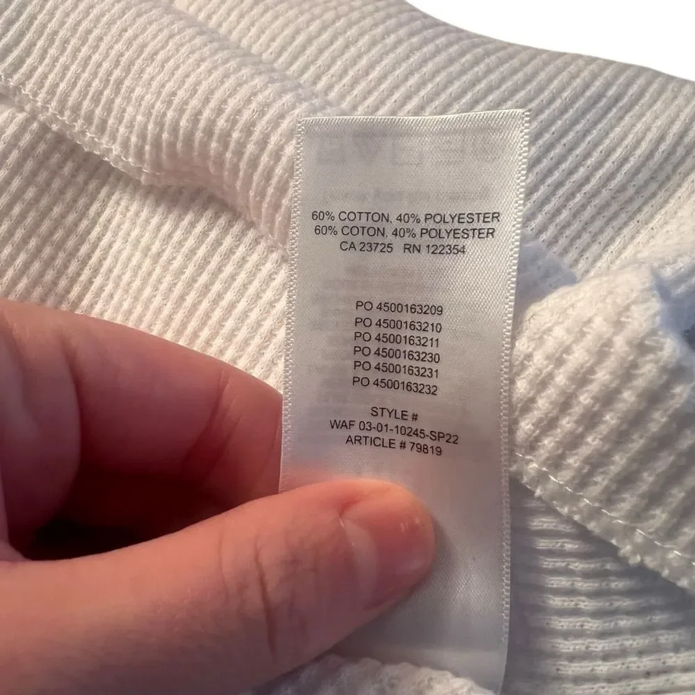 Tna‎ white waffle cropped long sleeve top - Picture 5 of 8